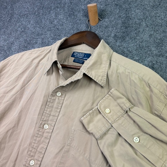 Polo by Ralph Lauren Other - Polo Ralph Lauren Button Down Mens XL Tan Lowell Sport Cotton Khaki Shirt